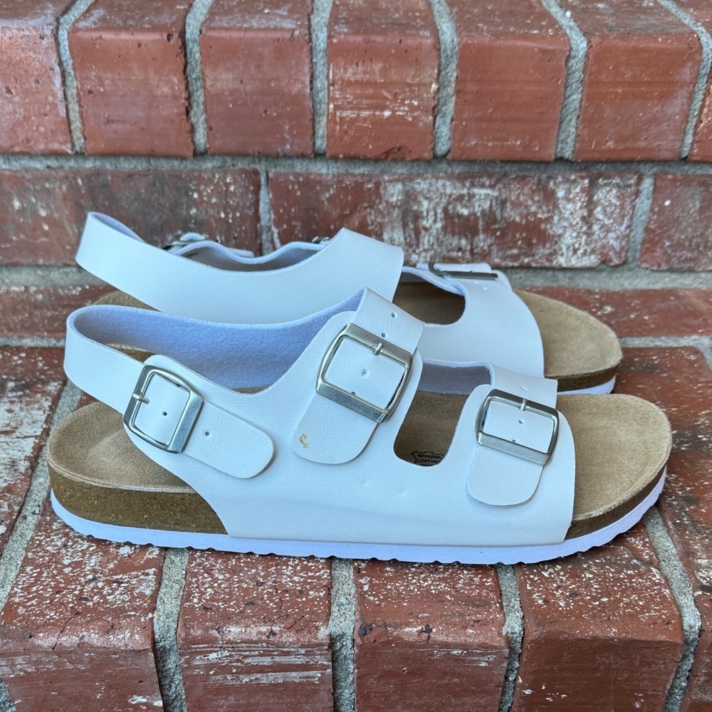 Cushionaire Leland Light Blue Double Buckle Comfort Footbed Sandals Mens Size 12